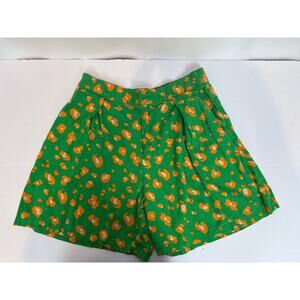 Tabitha Brown x Target Leopard Shorts Sz M Green Orange Linen Blend